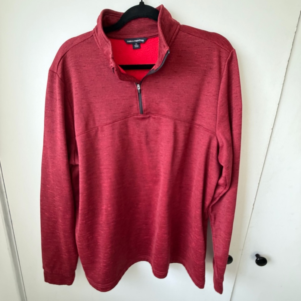 Urban Frontier Red Quarter Zip Fleece – Cozy PNW Pullover | Large